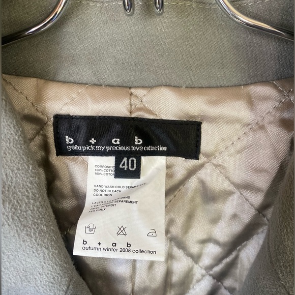 b+ab Fall/Winter 2008 Gotta Pick My Precious Love Collection Gray Trench Coat 40 - Picture 3 of 9